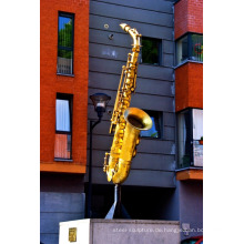 Art Deco riproduzioni Metall Handwerk Bronze Saxophon Skulptur für Garten
